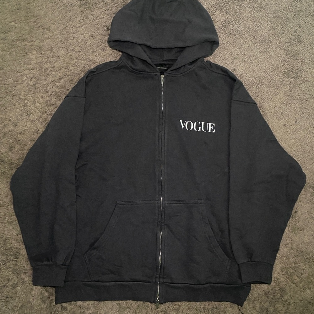 Balenciaga Vogue Black Zip-Up Hoodie